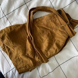 Brown linen shorts